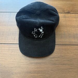 Embroidered Black Corduroy Cap